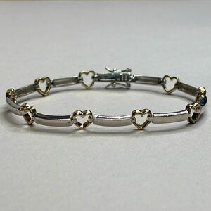 Sterling Silver & Hearts Bracelet #5032